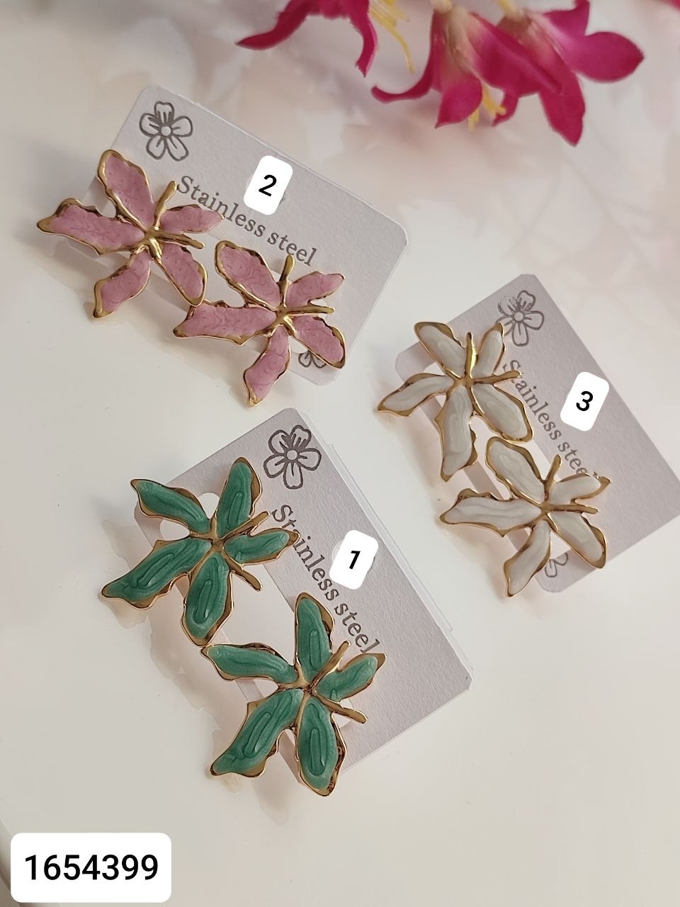 گوشواره میخی فانتزی برگ 1654399
